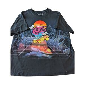 Kool-Aid Retro Vaporwave Skateboard Graphic T-Shirt XL Black 80s Neon Vapor